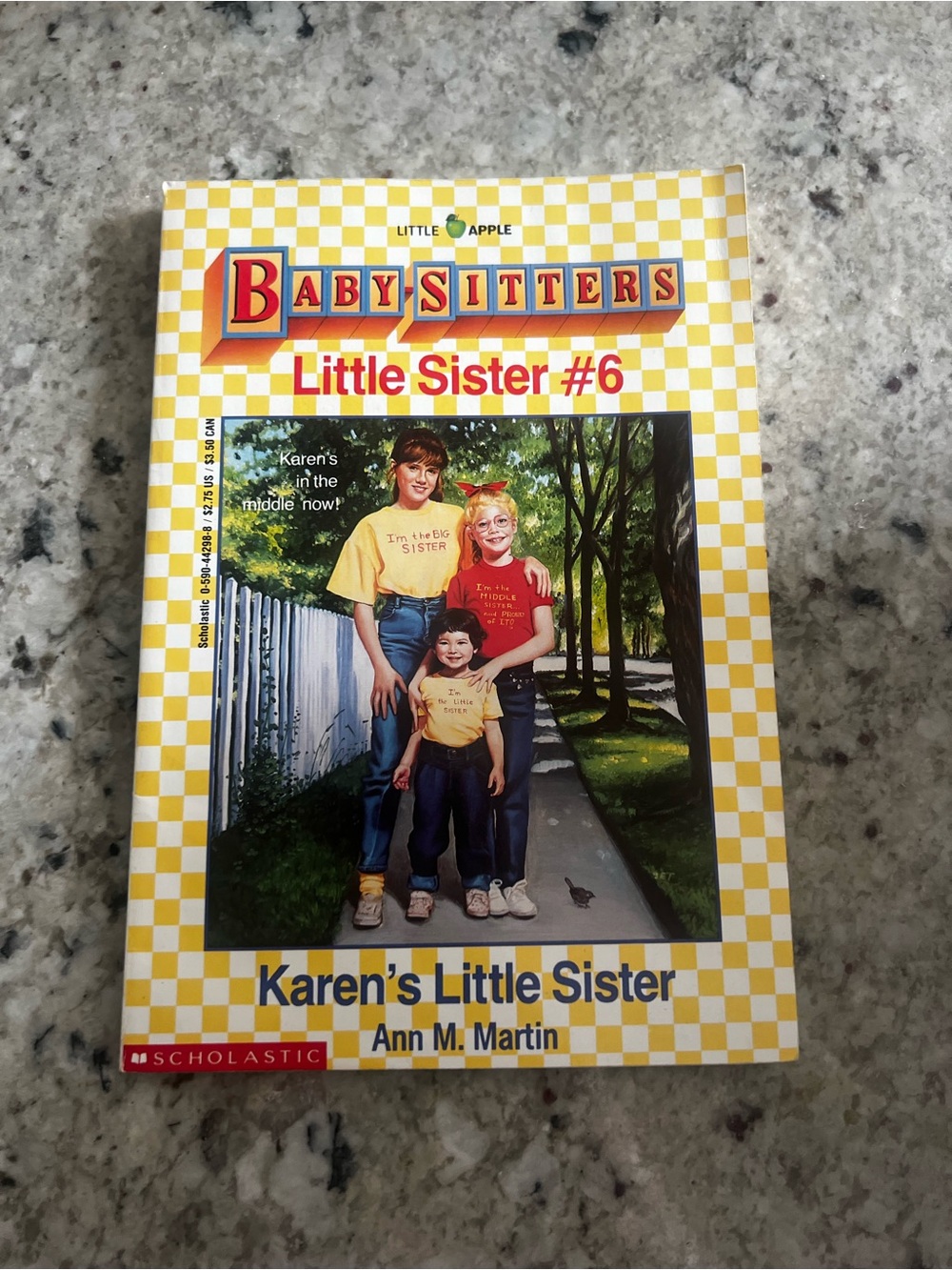 Scholastic Yellow & White Checkered Baby-Sitters Club Back Cover